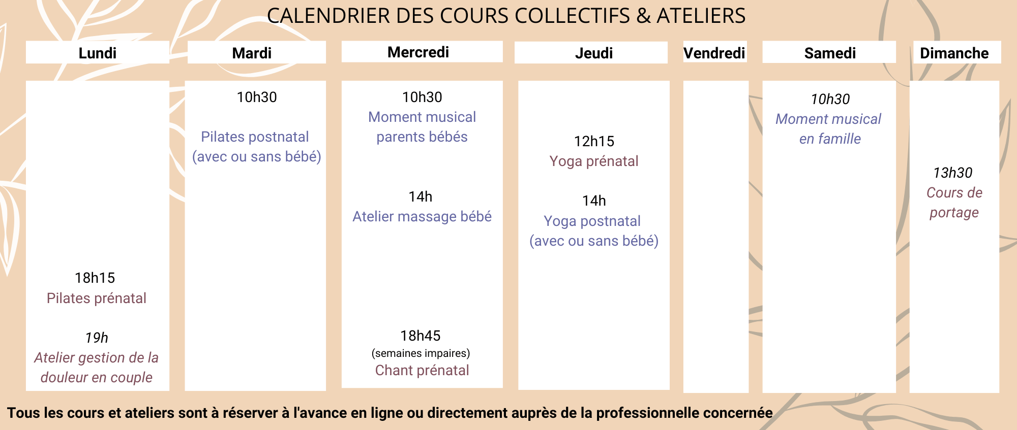 Cours collectifs Espace Santerra femmes enceintes femmes activtes yoga pilates gym danse sport lyon croix rousse Doula